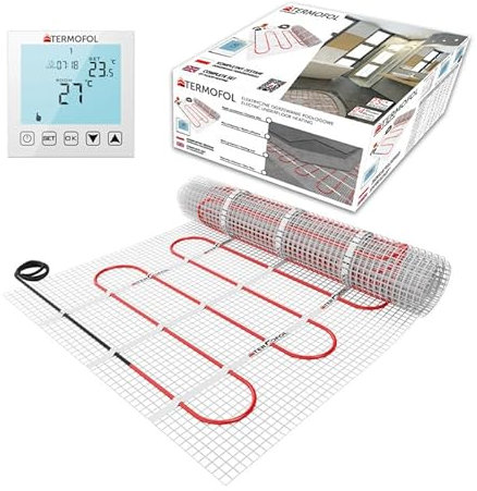 Tapis de chauffage au sol électrique radiant auto-adhésif 150w/m² - Système de chauffage au sol Warmmatte Thermo - Avec/Sans thermostat