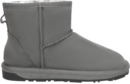 EVERAU Men Falcon Mini Classic Boots Warm Winter Sheepskin Suede Water Resistant Boots, Grey, US WOMEN 14/US MEN 13