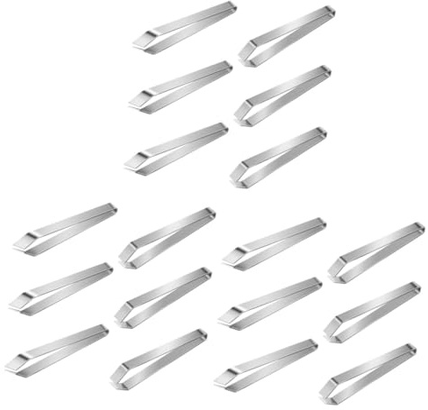 Balacoo 18 Pcs Stainless Steel Fishbone Clip Precision Fishbone Pliers Fish Bone Clips Manual Removal Tool Fish Bone Salmon Home Tools Oblique Tip Food, Silver