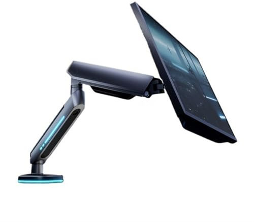 Soporte de TV Soporte de escritorio for monitor de juegos de 27- 45 con 20 modos de iluminación RGB, brazo de monitor único Soporte de monitor totalmente ajustable for pantallas planas/curvas/ultraa