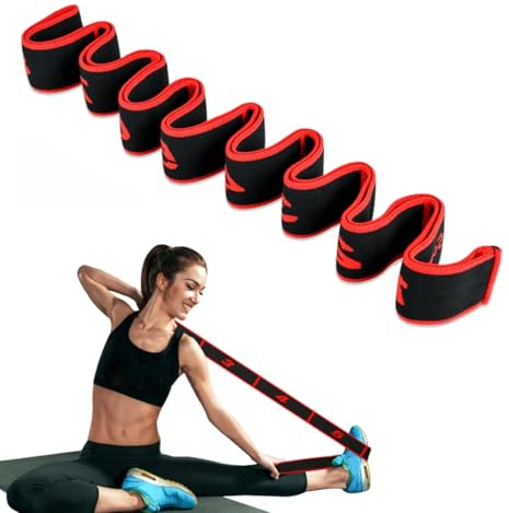 Bandas Elasticas Fitness, Bandas elasticas Fitness Antideslizantes, Banda Elástica de Resistencia con 12 Anillos, para Yoga, Entrenamientos de Fuerza y Pilates
