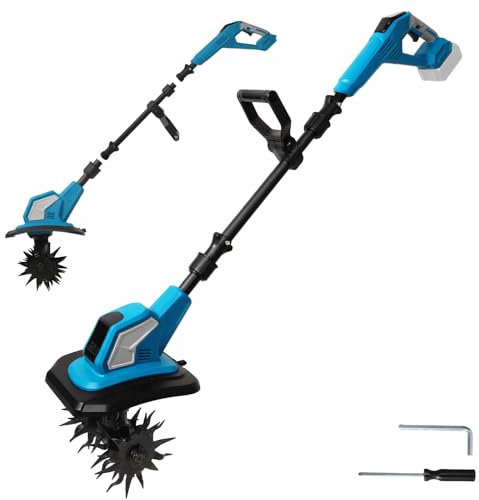Akku-Bodenhacke für Makita 18V Batterie, 600W Gartenfräse Akku, 24cm Bodenbearbeitungstiefe,17cm Bearbeitungsbreite, 360RPM, Skalierbar Gartenfräse Elektrisch (Ohne Akku)