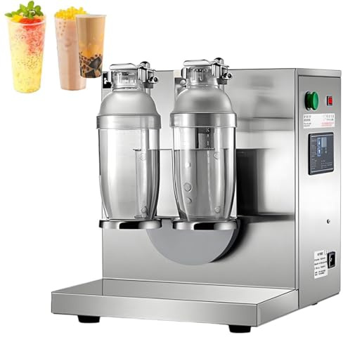 Batidora de Té con Leche Doble Cabeza 120W con 2 * 1000ml, Batidora Comercial Té con Leche con Temporizador 120S, Máquina Agitadora de Té con Leche, Batidora de Boba Milk Tea