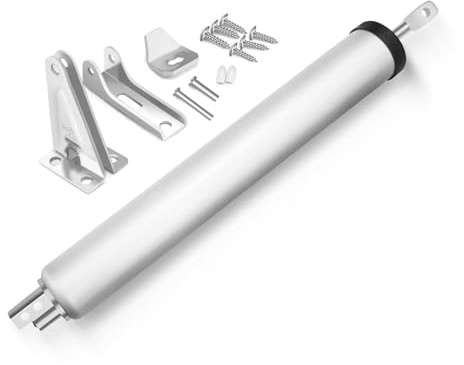 Yitexin Kit de Ferme-Porte Pneumatique Argenté pour écran et tempête, Amortisseur de Porte avec Support et Pièces, Fermeture Porte Silencieux avec Vitesse de Fermeture Réglable (Argent)