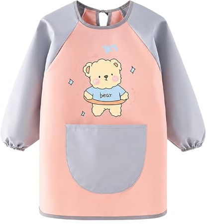 FYting Babi Escolar Infantil,Babis Escolares,Bata Escolar(Oso Blanco XXL)