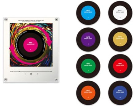 9 pezzi di magneti da frigorifero retrò musicali con set di riproduttori, magnete da frigorifero musicale, set di magneti vintage retrò, magneti per frigorifero per record in vinile