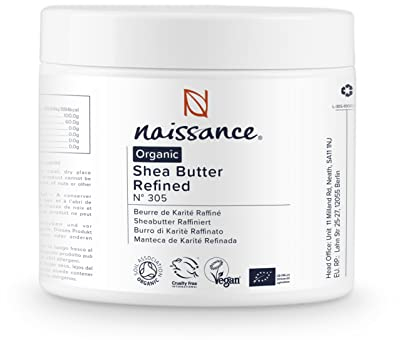 Naissance Bio-Sheabutter Raffiniert (No.305) 250g - Rein, Natürlich, Raffiniert, BIO-zertifiziert – Perfekt für DIY-Schönheitsrezepte, Körper, Gesicht, Haar-Feuchtigkeitscreme