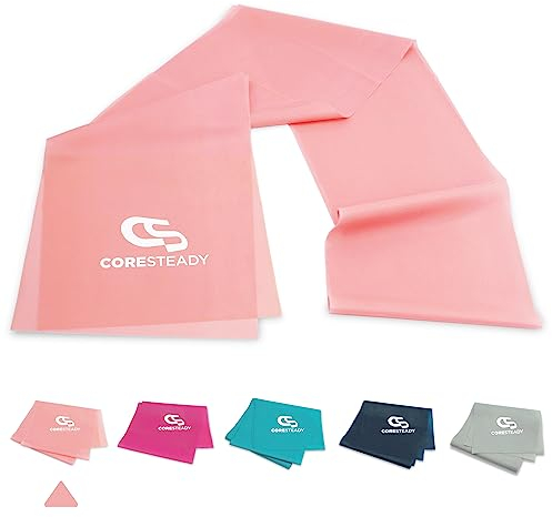 Coresteady Resistance Band For Men & Women - Exercise Band to Build Strength, Flexibility, Muscle & Tone - For Fitness, Stretching, Pilates, Physio & Yoga - With Exercise e-Guide