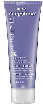 RUSK PlatinumX Lusterizer, Salon Formula Styling Cream to Boost Shine, Eliminate Brass, and Fight Frizz, 4 oz