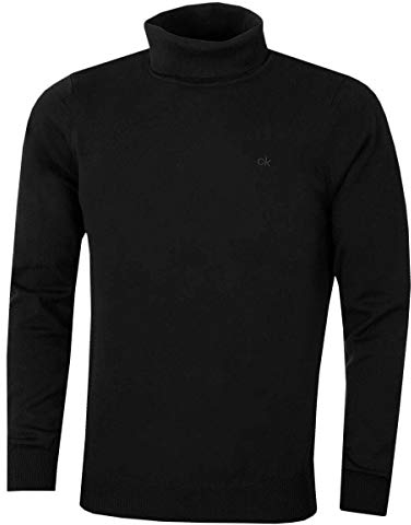Calvin Klein CK Herren Rollkragen Rib Knit Warm Durable Sweater - Schwarz - L
