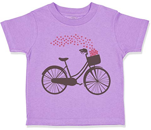 Toddler T-Shirt Bicycles Bike Bicycles Cyclist Biker Cotton Coolest Bicycles Boy & Girl Clothes Best Bicycles Baby Funny Tee Lavender Design Only 4T