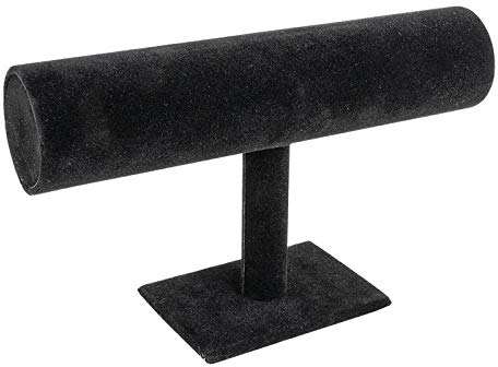 ideen mit herz Portagioie per bracciali e orologi, 23,5 x 7 x 13,5 cm, nero effetto velluto