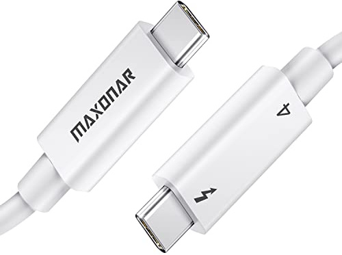 [Intel-certifierad]Maxonar Thunderbolt-kabel 4 2 m USB TB4-kabel 4,40 Gb/100 W, 8K @ 60 Hz, dubbel 4K-videokabel, kompatibel med bildskärm, Mac Studio, M1, M2, Macbook Air, SSD, eGpu, dockningsstation
