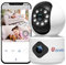 Ctronics Telecamera Doppio Obiettivo Interno, 360° PTZ Videocamera Sorveglianza con Doppia Visuale, Rilevamento Umano, Tracciamento Automatico, Visione Notturna Infrarossi, Audio Bidirezionale