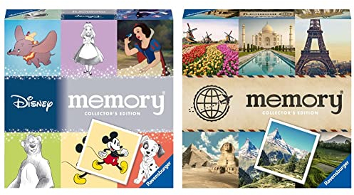 Ravensburger Collector's memory Walt Disney - 27378 & Collector's memory Schönste Reiseziele 27379 - Das weltbekannte Gedächtnisspiel mit Bildern von Traumorten