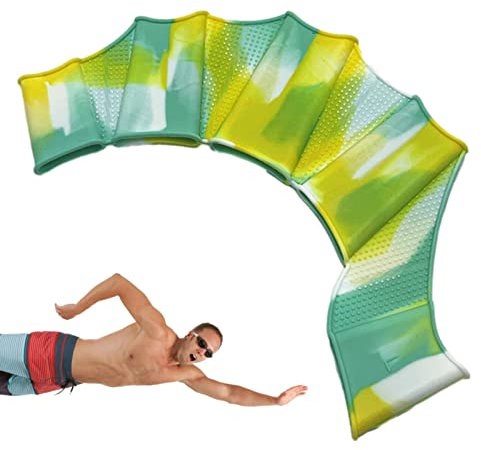 Niktule Schwimmhandschuhe - Herren-Silikon-Webhandschuhe - Hydrodynamisches, Komfortables Schwimmzubehör. Fünf-Finger-Design für Bodysurfing, Wasserball, Wettkampfspringen und Triathlon-Training