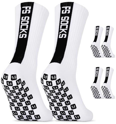 AVABEST Calcetines Futbol 2 Pares Calcetines Deportivos Antideslizantes Hombre Mujer & Kinder, Tallas 39-46, Calcetines Deportivos Grip Socks Football para Football