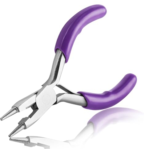 SPEEDWOX Mini alicates de punta redonda de 7,6 cm con cortador de alambre, alicates de doblado de alambre, herramienta de doblado de anillo, alicates de bucle de alambre para hacer joyas, alicates