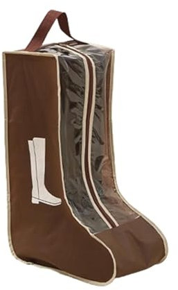 1/4 Stück atmungsaktive Stiefel Storage Bag - Stiefel-Tragetasche mit Griff, staubdichte hohe Stiefeltasche | transparenter Schuhorganizer für Stiefel, Schuhtasche aus, L-braun, Refer to ,
