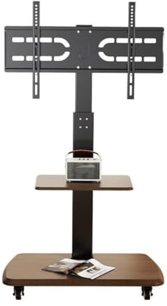 Habrur TV Ständer TV Standfuss Mobiler TV-Ständer Für 32-80-Zoll-Fernseher, Höhenverstellbarer TV-Wagen Mit Medienregal, Holzsockel Und Rädern, Trägt Bis Zu 132 Pfund TV-standfüße