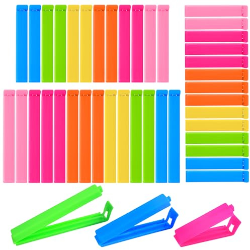 Redamancy 40 Piezas Pinzas Bolsas Alimentos, 7cm, 9cm, 11cm Pinzas Cierre Bolsas, para Embalaje De Cocina, Caramelos, Café