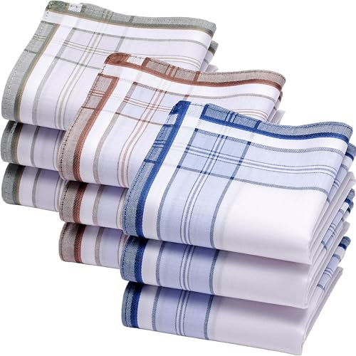 Merrysquare Fazzoletti da Uomo Henry - 100% Cotone Tinto in Filo – 40x40 cm - Design Classico ed Elegante (9)