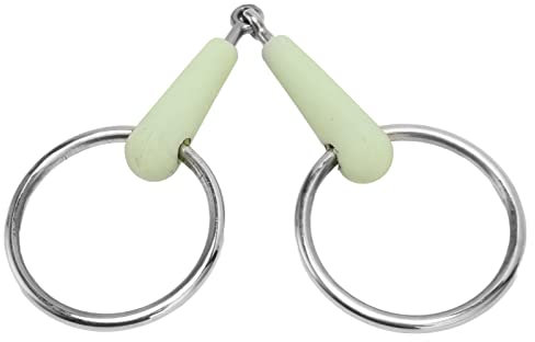 Luocute Trensengebiss für Pferde, O-Ring-Pferdemaulgebiss mit Edelstahl-Gummi-Mundstück, Reitgebiss für Pferdetraining mit Apfelgeschmack und Losem Gliederdesign