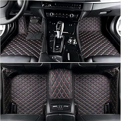 CSYKKL Nach Maß Auto Fußmatten für Hyundai Tucson N-Line NX4 2021-2023 2024 2025,VollstäNdig Umgebenes Vorne Hinten Bodenmatte Set,Allwetterschutz wasserdichte rutschfeste ZubehöR,C/BlackRed