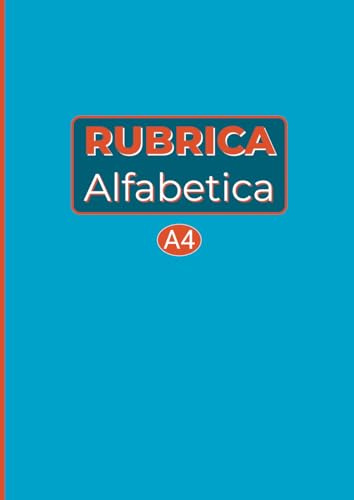 Rubrica alfabetica: quaderno A4 grande a righe con 4 pagine per lettera