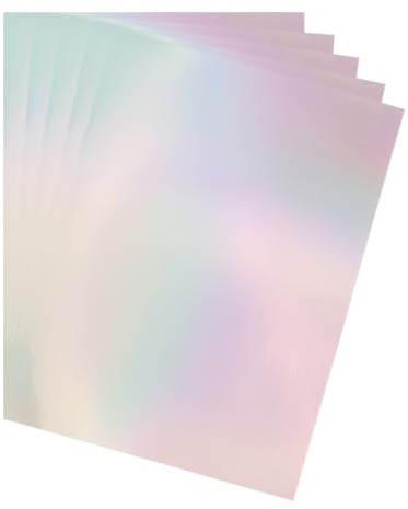 QUARKZMAN 10 stycken holografiskt kartongpapper, 30 x 20 cm skimrande pappersark, blanka reflekterande plattor för presentförpackningar, gör-det-själv-kortpyssel, silver