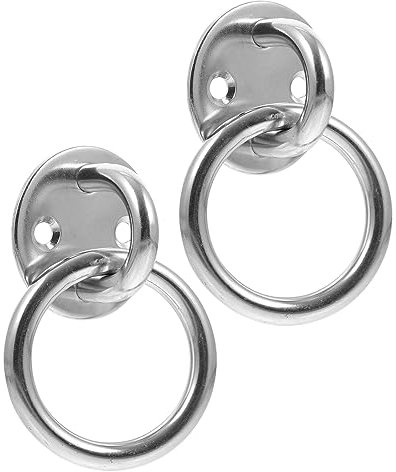 DECHOUS 2pièces Kit De Fixation Pour Hamac Et Balançoire Acier Inoxydable Anneau Ancrage Robuste Pour Plafond Platine Œil Rond Poli Pour Intérieur Et Extérieur