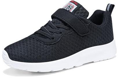 Scarpe da Ginnastica Bambino Ragazza Ragazzo 28-40 EU con Chiusura Strappo e Rete Traspirante Sneake Sportive Leggere Confort All'Aperto con Supporto Plantare per Trekking Basket