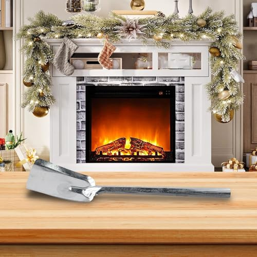Eawfgtuw Pala de carbón de hierro con mango extendido, accesorio impermeable para eliminar cenizas y suciedad para chimenea interior, estufa de leña o barbacoa, compatible