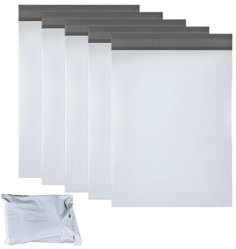 Lot de 5 sacs d'expédition 60 x 80 cm – Sacs d'expédition autocollants pour vêtements et textiles – Sacs d'expédition opaques grands jusqu'à 5 kg (idéal pour les détaillants en ligne)
