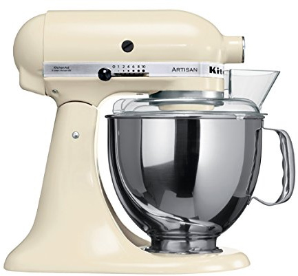 KitchenAid 5KSM150PSEAC - Robot de cocina, motor de 300 vatios, capacidad de 5 l, 10 velocidades, color crema