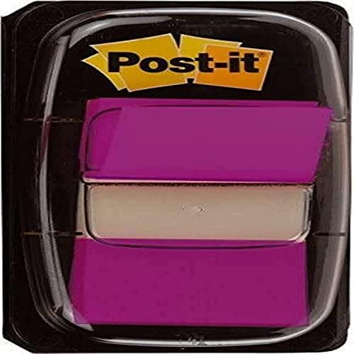 Post-it Index Flags, Medium, Purple, 1 Dispenser 25.4 mm x 43.2 mm, 50 Flags - to Mark, Highlight or Color Code Important Information