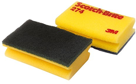 3M Scotch-Brite SCH274 Scotch-Brite Reinigungsschwamm, 274, 95 mm x 150 mm, Gelb/Grün (10 er-Pack)