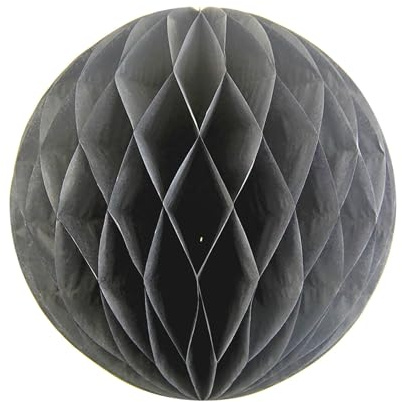 10 vågbollar 30 cm set // vaxboll vaxkaka papper hänge dekoration lyktor bollar pompons pompom party bröllop rumsdekoration Schwarz 030