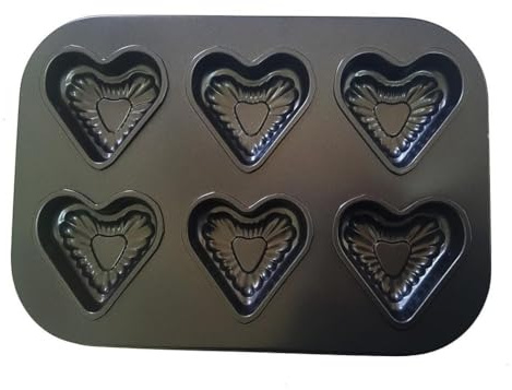 OISE ART STORE Trade Shop - Teglia da Forno Forma Cuore Muffin Cup Cake Alluminio Vassoio Antiaderente Dolci