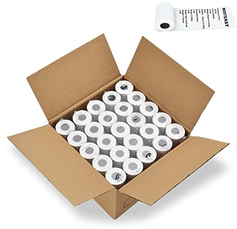 BESTEASY 2-1/4 x 85' POS Cash Register Roll Thermal Receipt Paper White Cash Register POS Receipt Paper (50 Rolls)