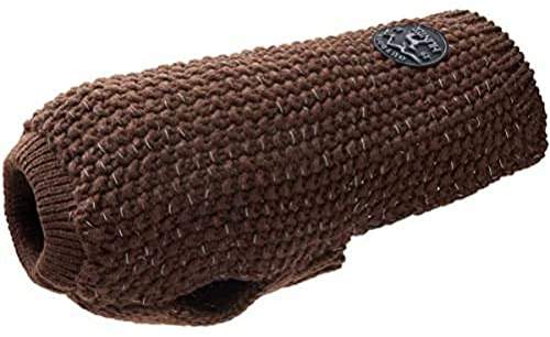 HUNTER Hundepullover FINJA, Farbe: braun, Warmer Strickpullover für kalte Tage, reflektierendes Garn für mehr Sichtbarkeit, weich & elastisch, komfortabel, waschbar bei 30°C, Größe: 40