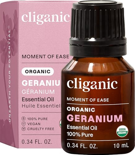 Cliganic, 100% Pure Essential Oil, Geranium, 0.33 fl oz (10 ml)