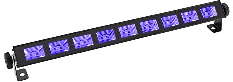 Showlite UL-9 UV-Bar - LED Schwarzlichtleiste - UV Bühnenbeleuchtung - für Party, Deko, Disco & Bar - mit Kabel und Netzteil