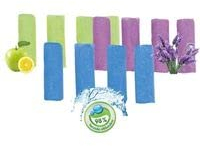 ABFLUSS-FEE 12er Nachfüll-Set für Abflussfee Waschbeckenstöpsel Reinigungssteine Abflüsse jeder Art, Abflussreiniger inkl. Frische Duft Bundle [Apfel Aroma, Lavendel & Meeresbrise ], Grün, Blau, Lila