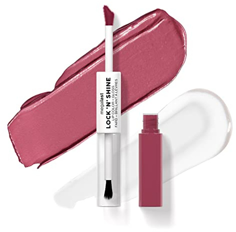 Wet n Wild Megalast Lock n' Shine, Dual-Ended Lip Color and Clear Gloss, Vitamin E and Jojoba Oil Enriched Formula, Utaupia Shade