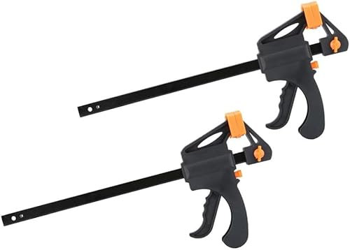 KSVS Woodworking Clamp Set 4 inch/100mm,Quick Grip Clamps, Ratchet Bar Clamps, One Handed Bar Clamp, Ideal for Fast and Easy Clamping Applications for DIY Woodworking Projects (2 Pack)
