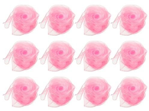 PATIKIL Dansdukar, 12 st fyrkantiga jongleringshalsdukar 61 x 61 cm för lek magisk musik aktivitet jongleringsklänning, rosa