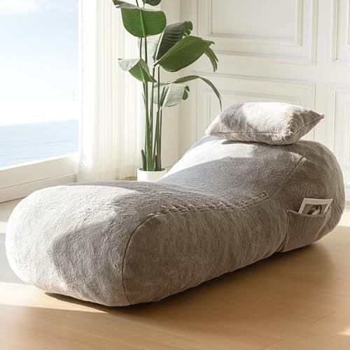 MAXYOYO Sittsäck med kudde, sammetssoffa i sammet, loungestol, inomhusstol, svimmad soffa för sovrum, vardagsrum, skumstoppning, avtagbart överdrag, tvättbar