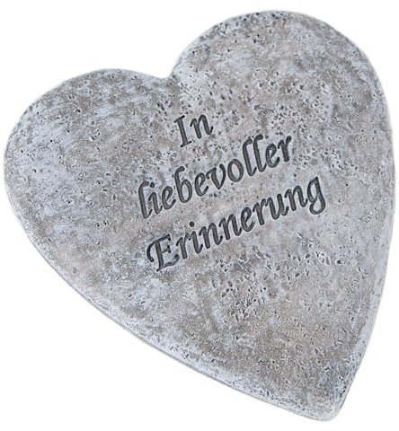 Logbuch-Verlag Pequeño corazón para tumba con inscripción, recuerdo de amor, resistente a la intemperie, 11,5 x 12,5 x 1 cm