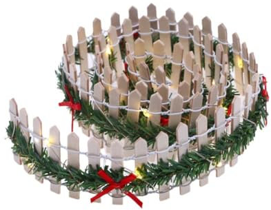 Accessoires miniatures pour clôture de jardin féérique de Noël - 89 cm